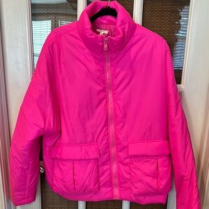 Vibrant Ladies Hot Pink Puffer Jacket